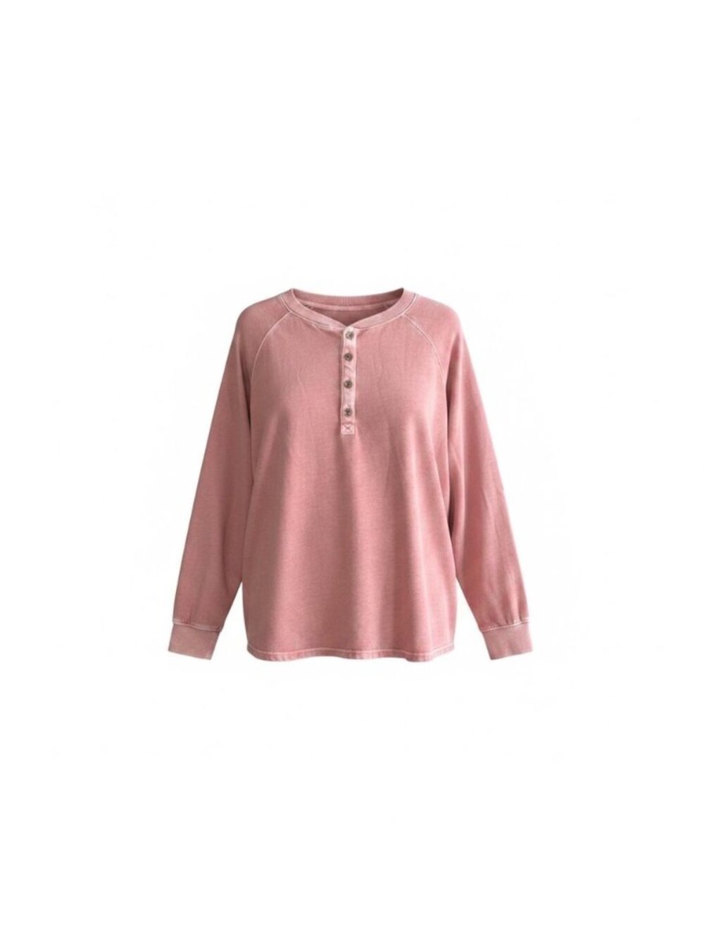 Old Navy Woman’s Rose Pink Pigment Dyed Henley Sweatshirt Size 3X